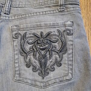 Liquid Denim Gray Straight Leg Jeans Women’s Juniors Size 9 32” Waist D23